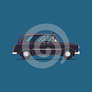 Vector modern flat design. blackTaxi car London. City service transport icon