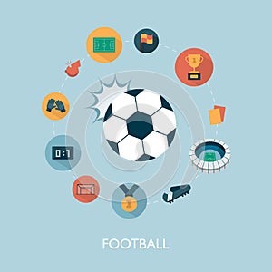 Vector modern football concept illustration