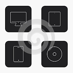 Vector modern gadget icons set