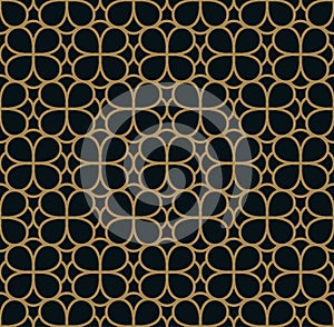 Vector modern geometric tiles pattern. golden lined shape. Abstract art deco seamless luxury background