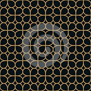 Vector modern geometric tiles pattern. golden lined shape. Abstract art deco seamless luxury background