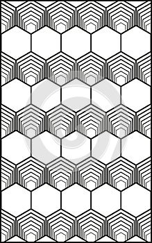 Vector modern geometry pattern hexagon, abstract geometric background, trendy print, monochrome retro texture, hipster fashion des