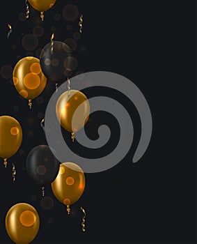 Vector modern golden balloons background photo