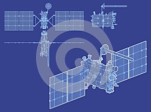 Vector modern GPS satellite