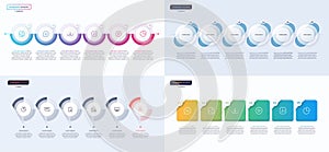 Vector modern infographic templates composed of 6 shapes