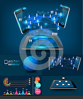 Vector modern infographics business technology com