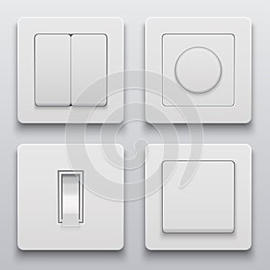 Vector modern light switch icons set
