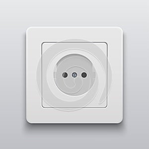 Vector modern power socket icon on light background.