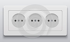 Vector modern power socket icon on light background.