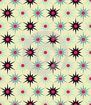 Vector modern seamless colorful geometry floral pattern, color abstract geometric background