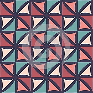 Vector modern seamless colorful geometry floral pattern, color abstract geometric background