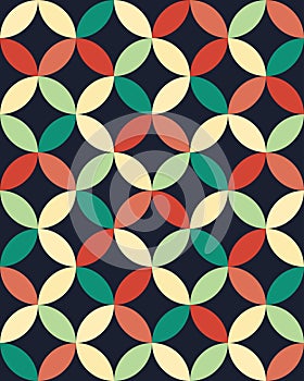 Vector modern seamless colorful geometry overlapping circles pattern, color abstract