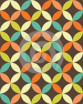 Vector modern seamless colorful geometry overlapping circles pattern, color abstract