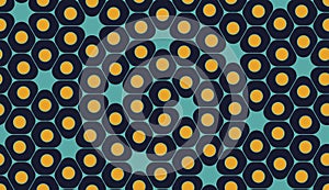 Vector modern seamless colorful geometry pattern, cells, color blue yellow