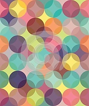 Vector modern seamless colorful geometry pattern circles overlapping photo