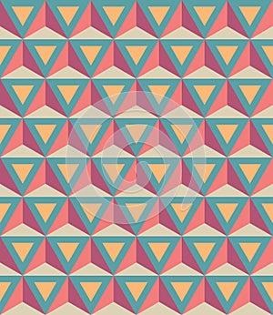 Vector modern seamless colorful geometry pattern, 3D triangles, color abstract