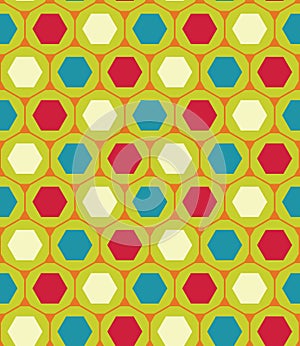 Vector modern seamless colorful geometry pattern, hexagon