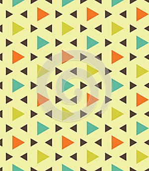 Vector modern seamless colorful geometry pattern triangle polygon, color blue orange green abstract