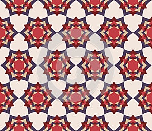 Vector modern seamless colorful geometry petal flower mandala pattern