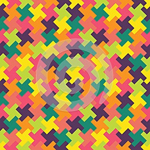 Vector modern seamless colorful geometry puzzle pattern, color abstract