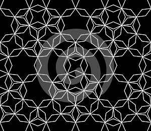 Vector modern seamless geometry pattern, black and white abstract geometric background