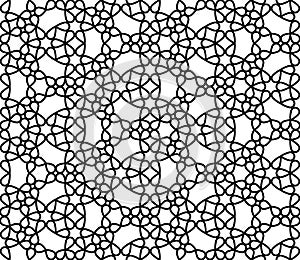 Vector modern seamless geometry pattern floral, black and white abstract