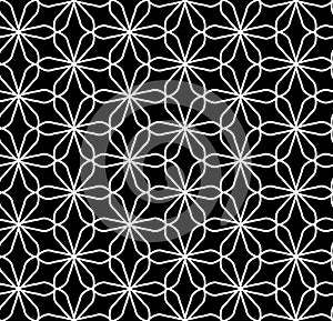 Vector modern seamless geometry pattern flower of life, black and white abstract