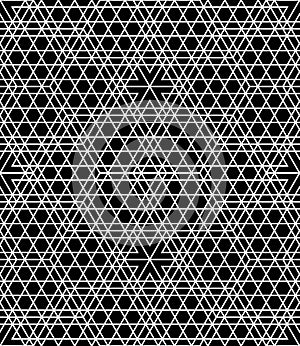 Vector modern seamless geometry pattern grid, black and white abstract