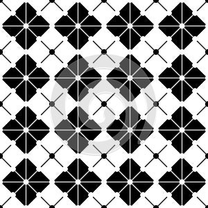 Vector modern seamless geometry pattern grid, black and white abstract