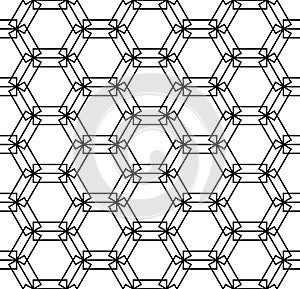 Vector modern seamless geometry pattern hexagon, black and white abstract