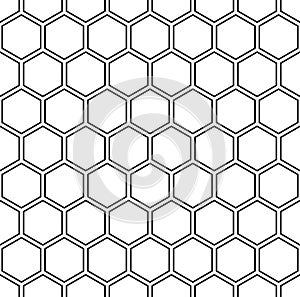 Vector modern seamless geometry pattern hexagon, black and white honeycomb abstract