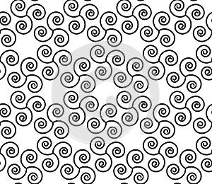 Vector modern seamless geometry pattern spiral , black and white abstract