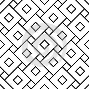 Vector modern seamless geometry pattern squares, black and white abstract