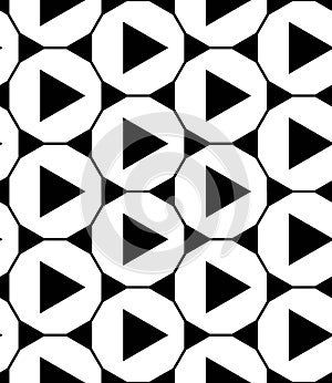 Vector modern seamless geometry pattern triangles, black and white abstract