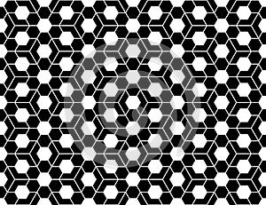 Vector modern seamless sacred geometry pattern, black and white abstract