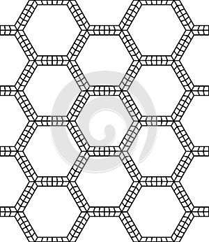 Vector modern seamless sacred geometry pattern, black and white abstract