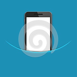 Vector modern smartphone on blue background