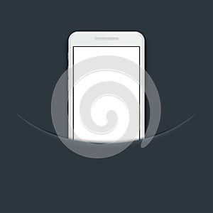 Vector modern smartphone on blue background