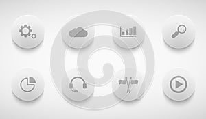 Vector modern technology circle icons set