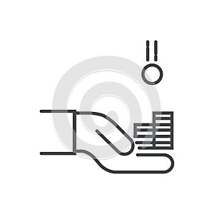 Vector modern thin line icon on white