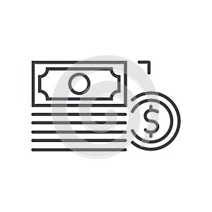 Vector modern thin line icon on white