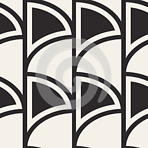 Vector modern tiles pattern. Abstract art deco seamless monochrome background or wallpaper