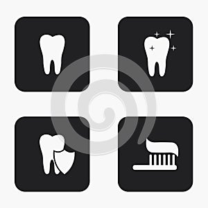 Vector modern tooth icons set