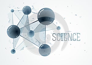 Vector molecules scientific chemistry and physics theme vector abstract background, micro and nano science and technology theme,
