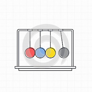 Vector of momentum balls icon set