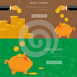 Vector money savings concept