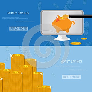 Vector money savings concept