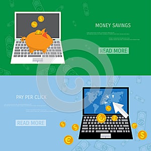 Vector money savings concept