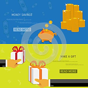 Vector money savings concept