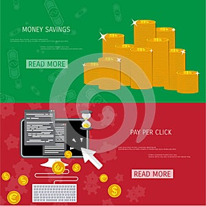 Vector money savings concept